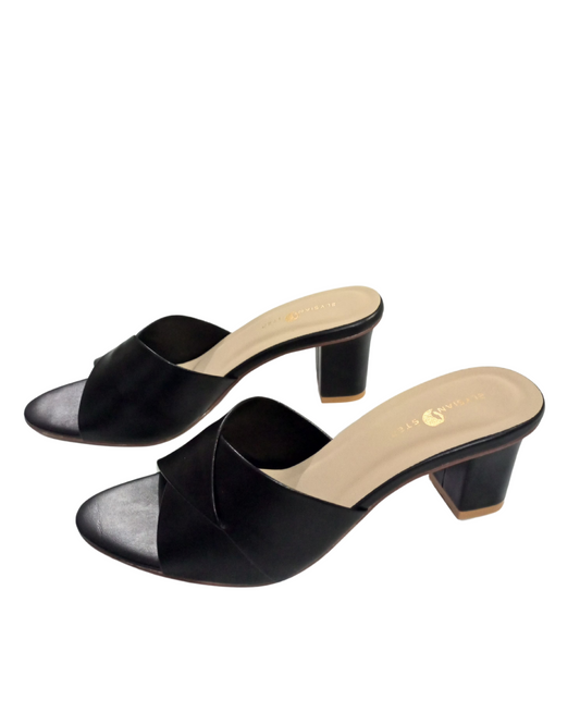 Cross Chunky Block Heel