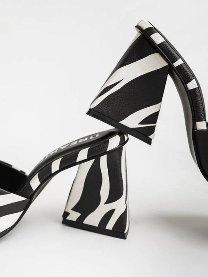 ZEBRA BLOCK HEELS